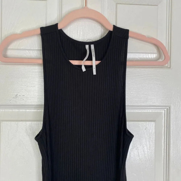 ANTHROPOLOGIE Black Ribbed Kingsolver Sleeveless Midi Dress Size Small - Picture 5 of 9